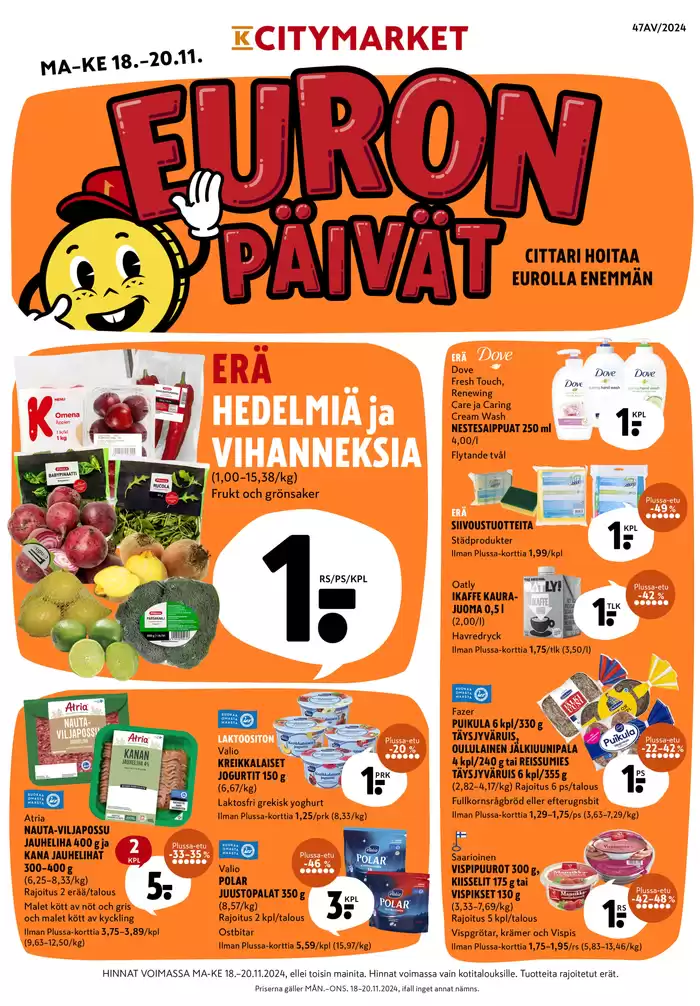 K-Citymarket -luettelo | K-citymarket tarjoukset | 18.11.2024 - 2.12.2024