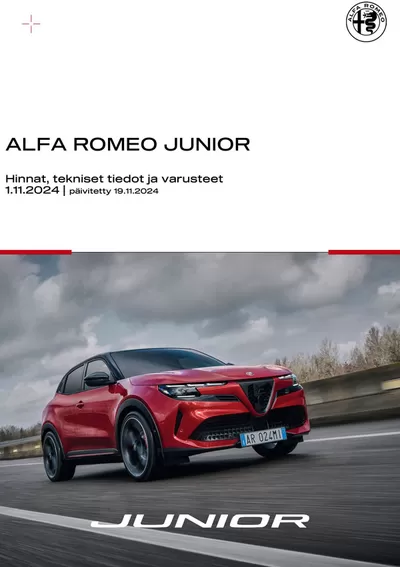 Alfa Romeo -luettelo, Helsinki | Alfa Romeo Junior | 26.11.2024 - 26.1.2025