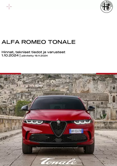 Alfa Romeo -luettelo, Helsinki | Alfa Romeo TONALE | 26.11.2024 - 26.1.2025