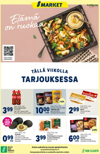 Supermarket tarjousta, Urjala | Houkuttelevia erikoistarjouksia kaikille de S-Market | 27.11.2024 - 11.12.2024