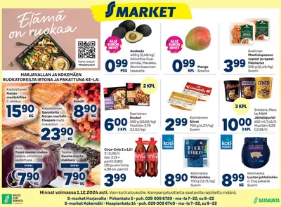 Supermarket tarjousta, Järvenpää | S-market Kokemäki ja Harjavalta SYS 28.11.2024 de S-Market | 28.11.2024 - 12.12.2024