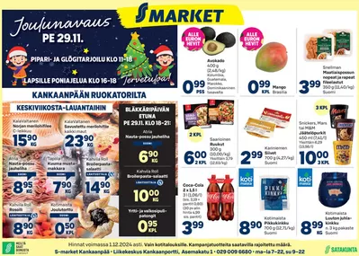 Supermarket tarjousta, Järvenpää | S-market Kankaanpää KAS 28.11.2024 de S-Market | 28.11.2024 - 12.12.2024