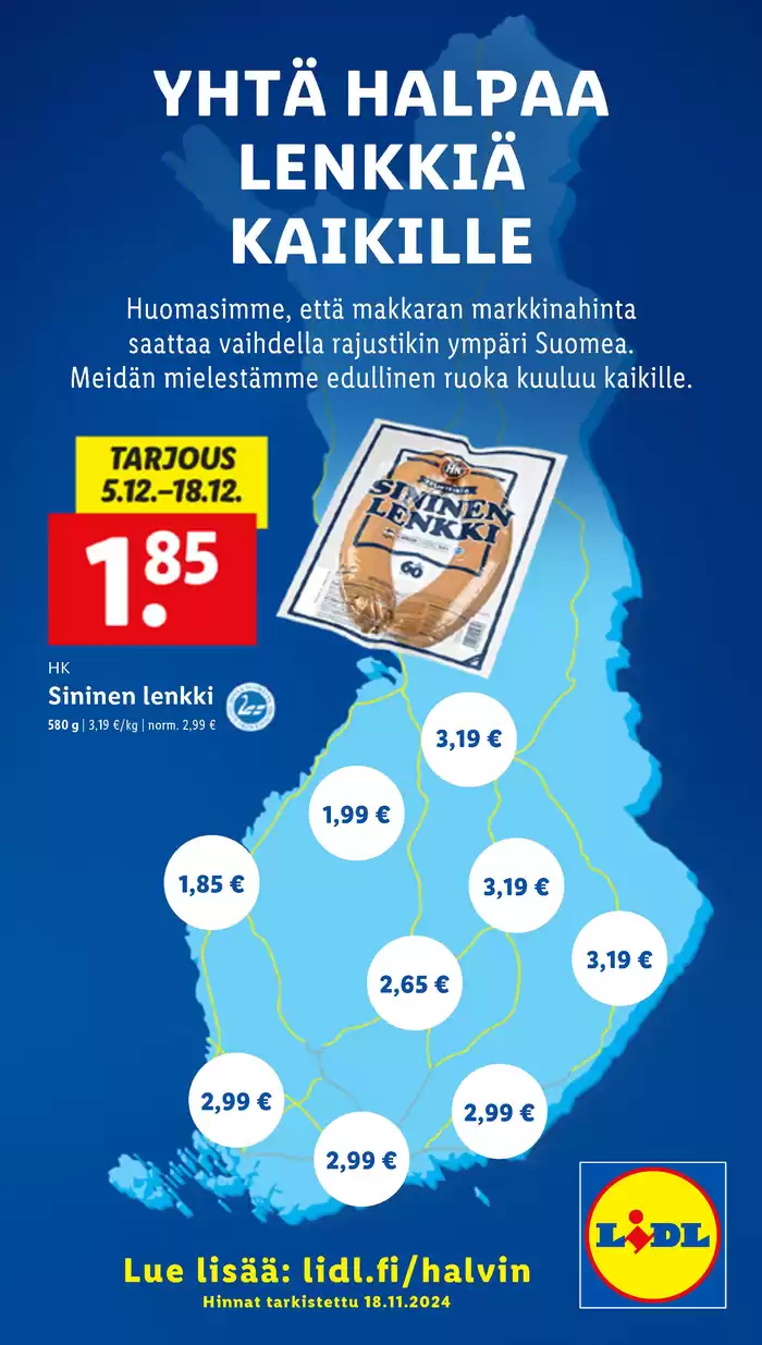 Lidl -luettelo, Tampere | Parhaat tarjouksemme sinulle | 2.12.2024 - 11.12.2024