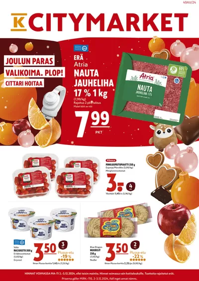 Supermarket tarjousta, Forssa | K-citymarket tarjoukset de K-Citymarket | 2.12.2024 - 16.12.2024