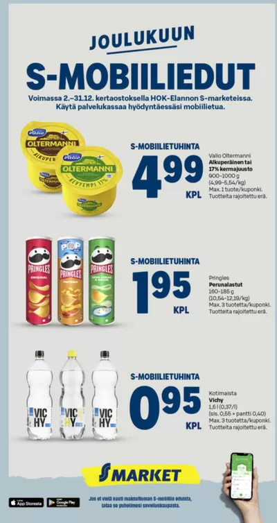 Supermarket tarjousta, Järvenpää | Alennukset ja kampanjat de S-Market | 2.12.2024 - 31.12.2024