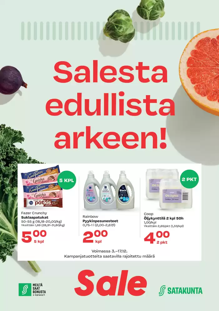 S-Market -luettelo, Lahti | Sale-edut 3.-17.12.2024 | 3.12.2024 - 17.12.2024