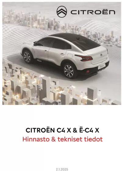 Citroën -luettelo | Citroën UUSI C4 X ja ë-C4 X. | 1.1.2025 - 1.1.2026