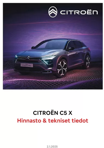 Citroën -luettelo | Citroën C5 X. | 1.1.2025 - 1.1.2026