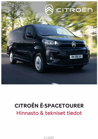 Citroën -luettelo | Citroën Uusi ë-Spacetourer. | 1.1.2025 - 1.1.2026