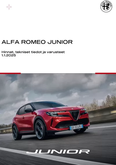 Autot ja Varaosat tarjousta, Espoo | Alfa Romeo Junior de Alfa Romeo | 7.1.2025 - 7.3.2025