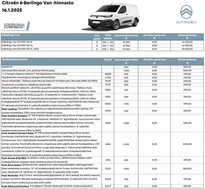 Citroën -luettelo | Citroën Uusi ë-Berlingo VAN. | 20.1.2025 - 20.1.2026