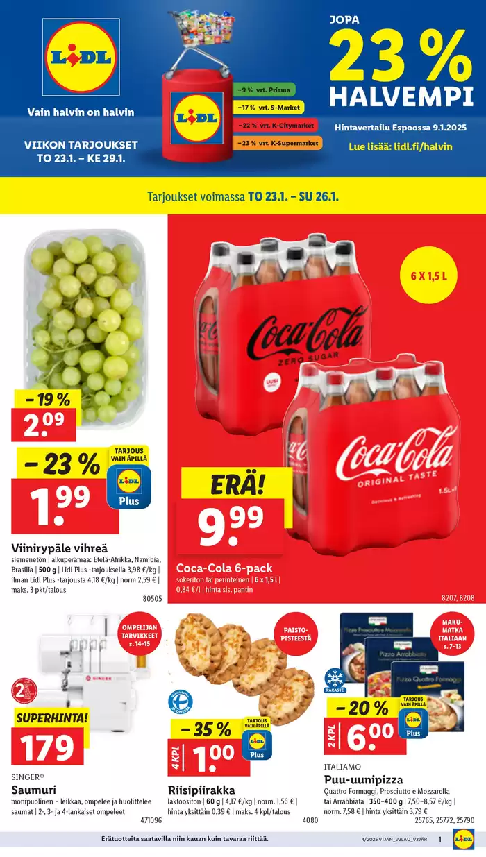 Lidl -luettelo, Varkaus | Alennukset ja kampanjat | 20.1.2025 - 29.1.2025