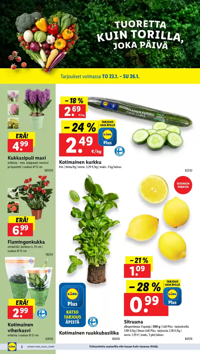 Lidl -luettelo, Varkaus | Alennukset ja kampanjat | 20.1.2025 - 29.1.2025