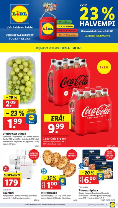 Supermarket tarjousta, Vantaa | Mahtava tarjous kaikille asiakkaille de Lidl | 20.1.2025 - 29.1.2025