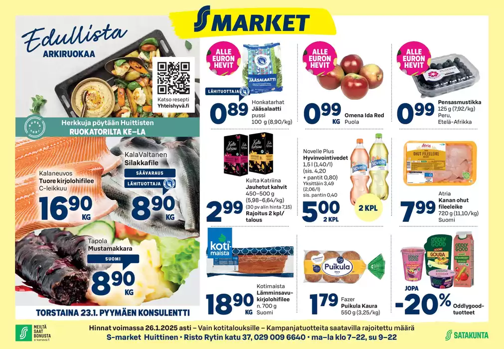 S-Market -luettelo, Porvoo | S-market Huittinen Lauttakylä 22.1.2025 | 23.1.2025 - 6.2.2025