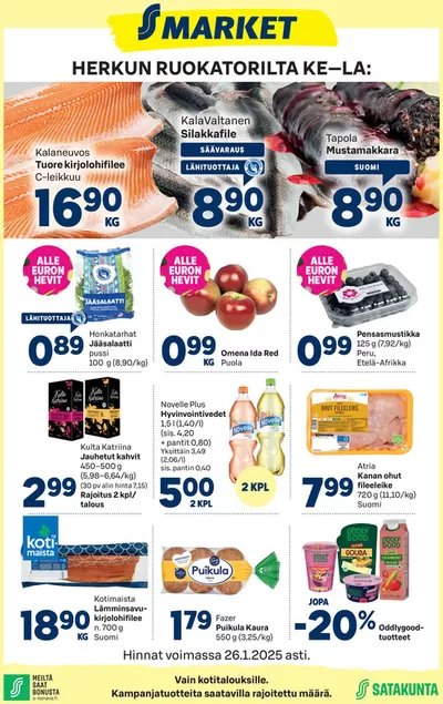 S-Market -luettelo, Oulu | S-market Herkku 22.1.2024 | 23.1.2025 - 6.2.2025