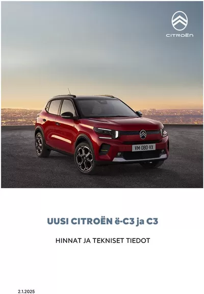 Autot ja Varaosat tarjousta, Tornio | Citroën UUSI Ë-C3. de Citroën | 29.1.2025 - 29.1.2026