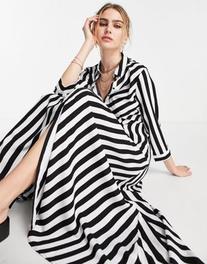 Y.A.S maxi shirt dress in bold stripe tuote hintaan 94,99€ liikkeestä Asos