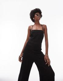 Topshop square neck going out jumpsuit in black tuote hintaan 50€ liikkeestä Asos