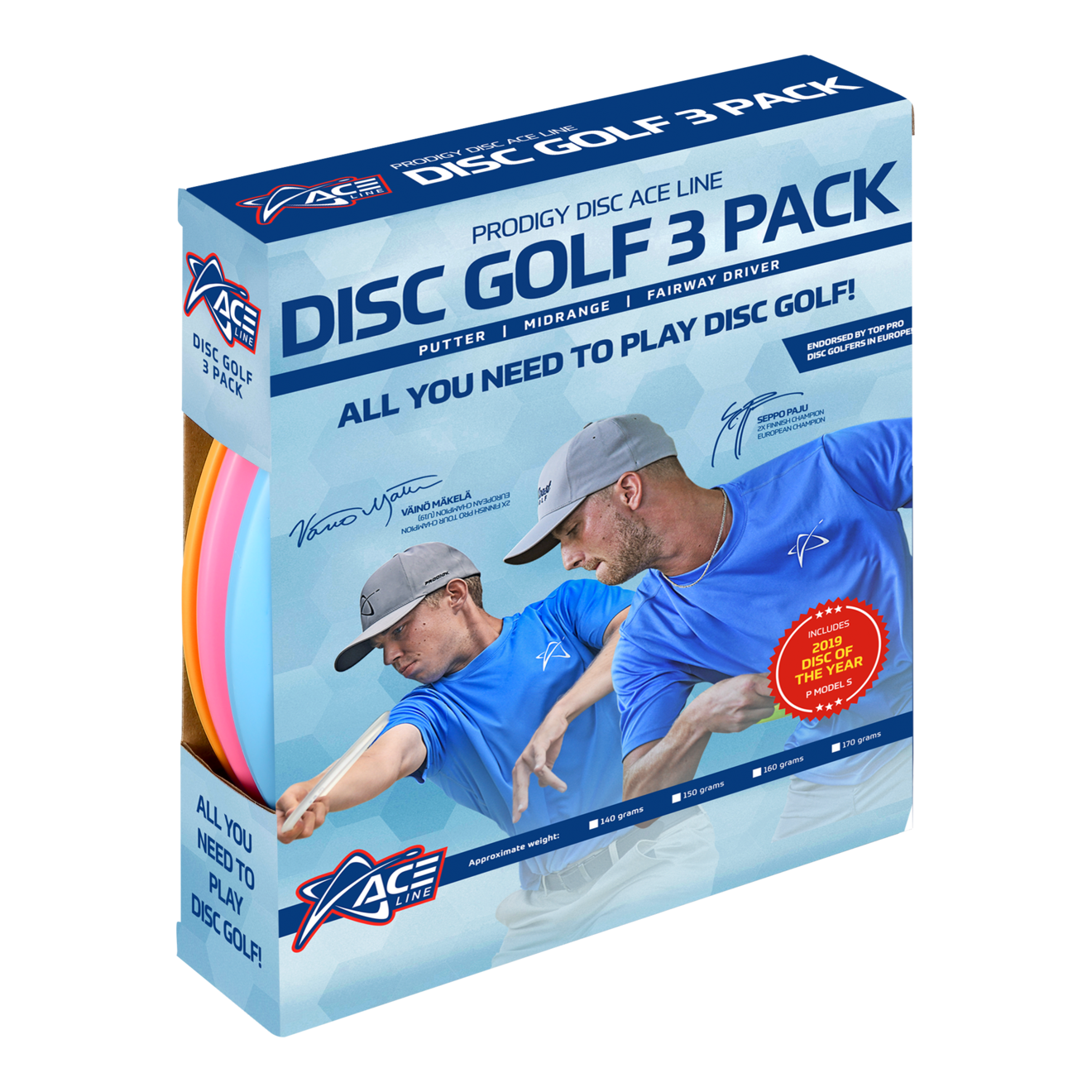 Prodigy ACE LINE DISC GOLF 3 PACK (KEVYT) - frisbeegolfsetti tuote hintaan 17,95€ liikkeestä Budget Sport