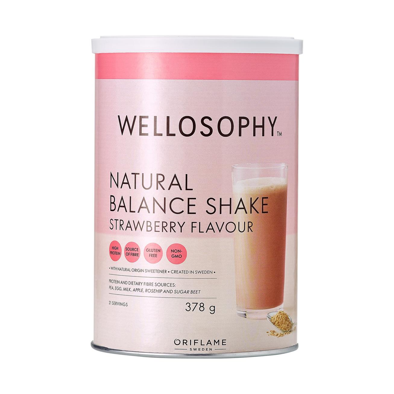 Wellosophy Natural Balance Shake -juomajauhe (mansikka) tuote hintaan 47,9€ liikkeestä Oriflame