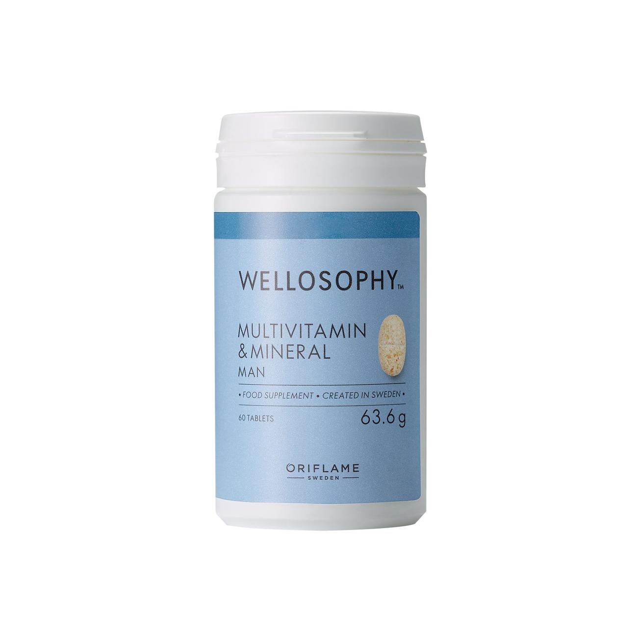 Wellosophy Multivitamin & Mineral miehille tuote hintaan 27,9€ liikkeestä Oriflame