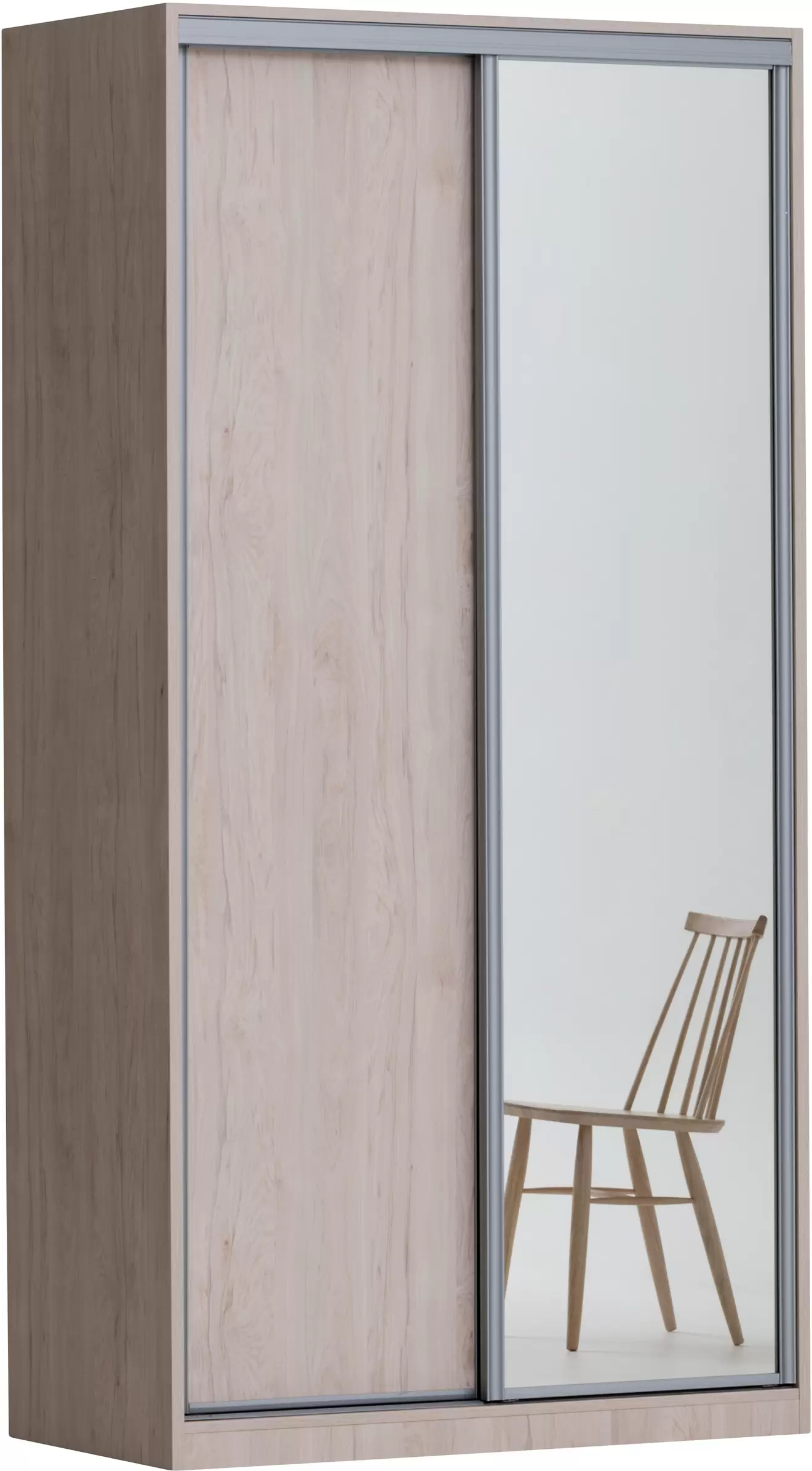 Doorit liukuovikomero + 1 x 60 cm levyovi 1 x 60 cm peiliovi 236x120x45, tammi tuote hintaan 599€ liikkeestä MASKU