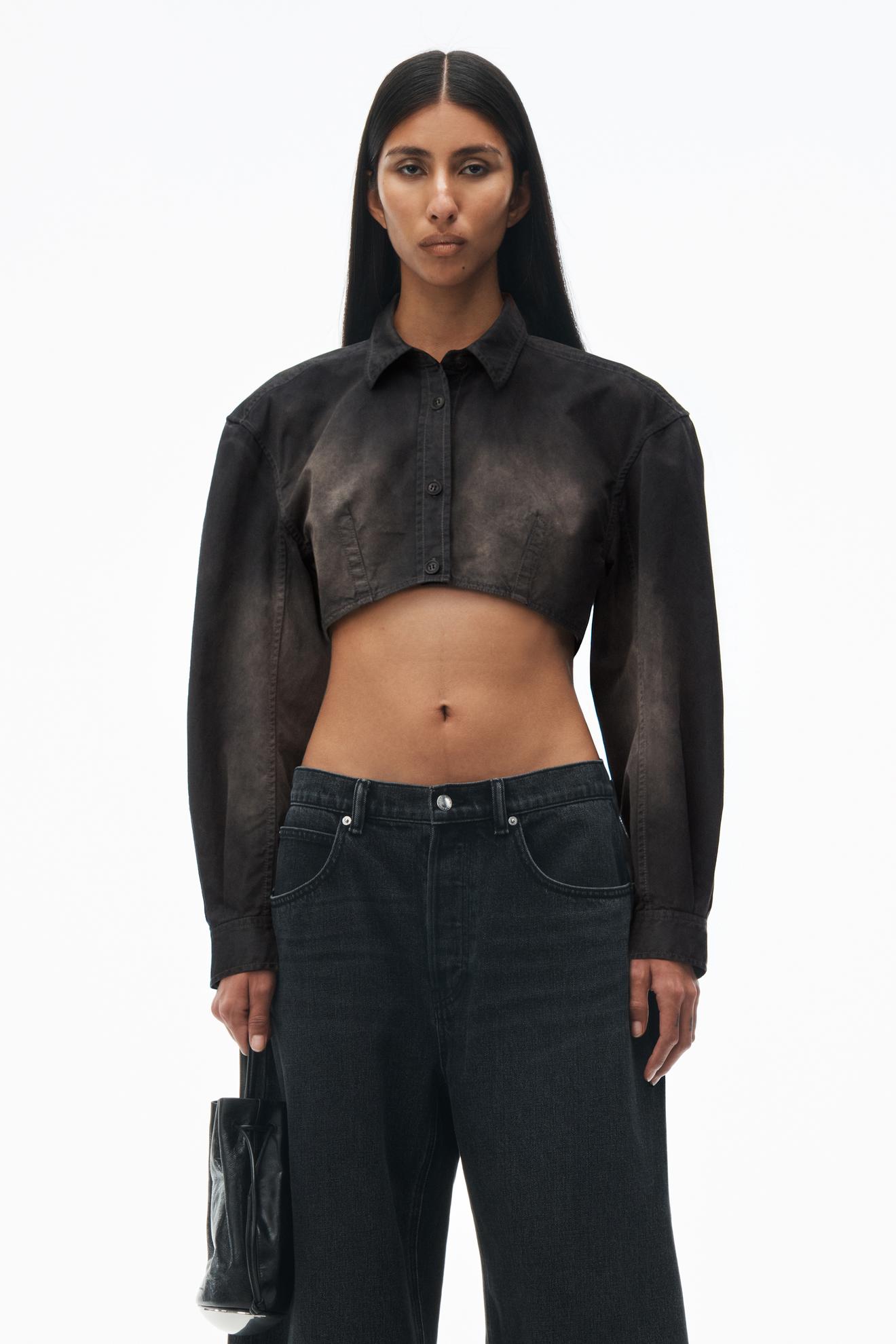 Curved Cropped Shirt in Cotton Twill tuote hintaan 290€ liikkeestä Alexander Wang