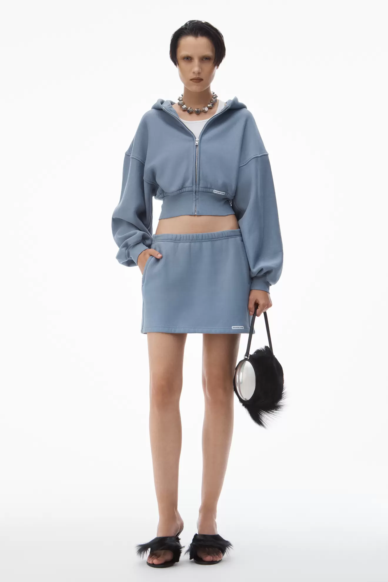 Acid wash miniskirt in classic cotton terry tuote hintaan 285€ liikkeestä Alexander Wang