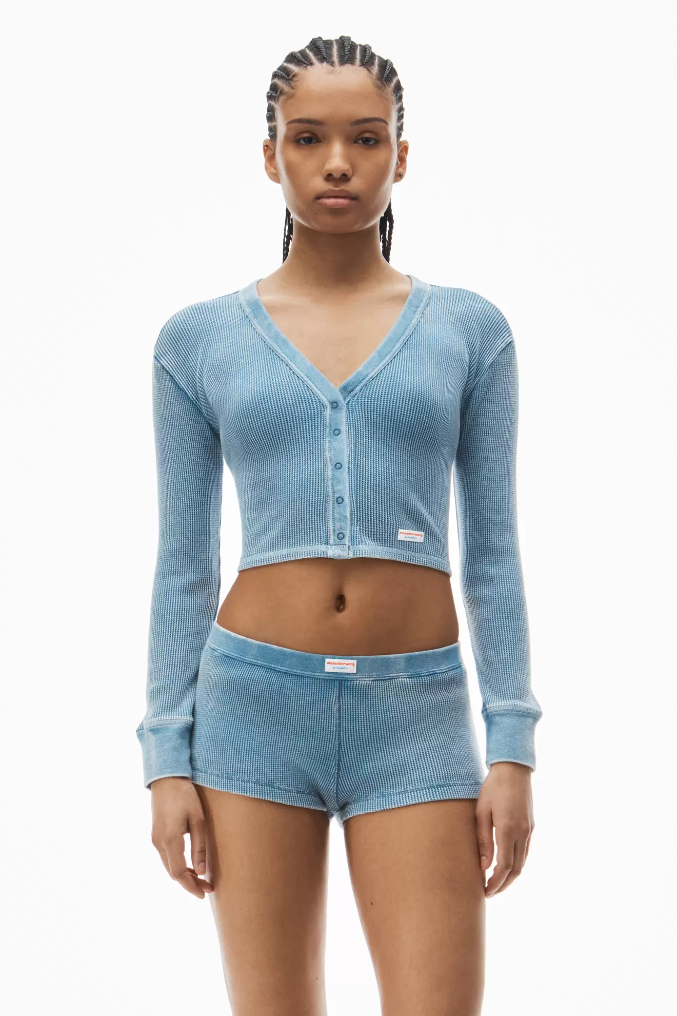 Cardigan in waffle-knit cotton stretch tuote hintaan 120€ liikkeestä Alexander Wang