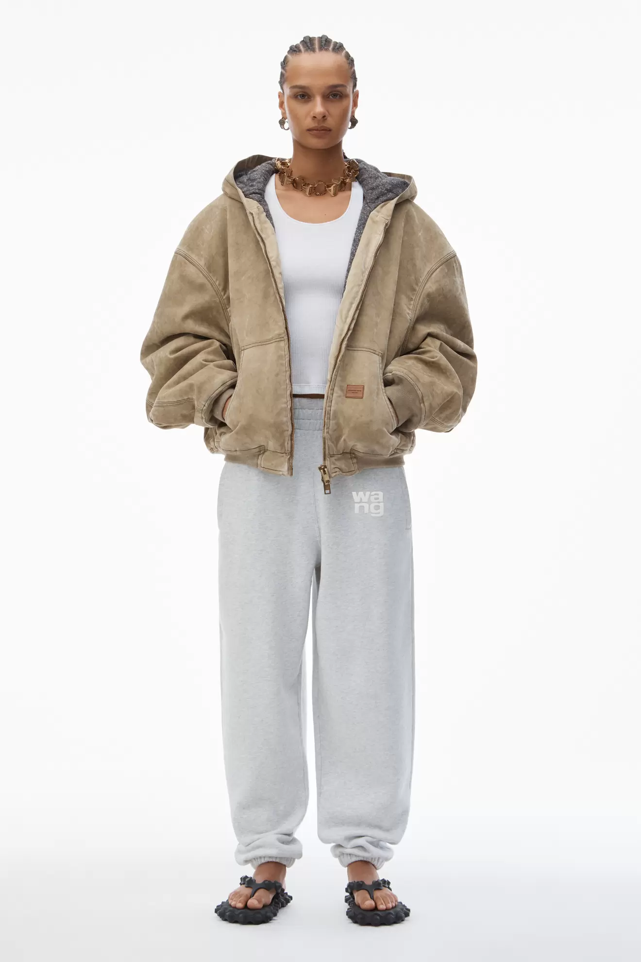 PUFF LOGO SWEATPANT IN STRUCTURED TERRY tuote hintaan 370€ liikkeestä Alexander Wang