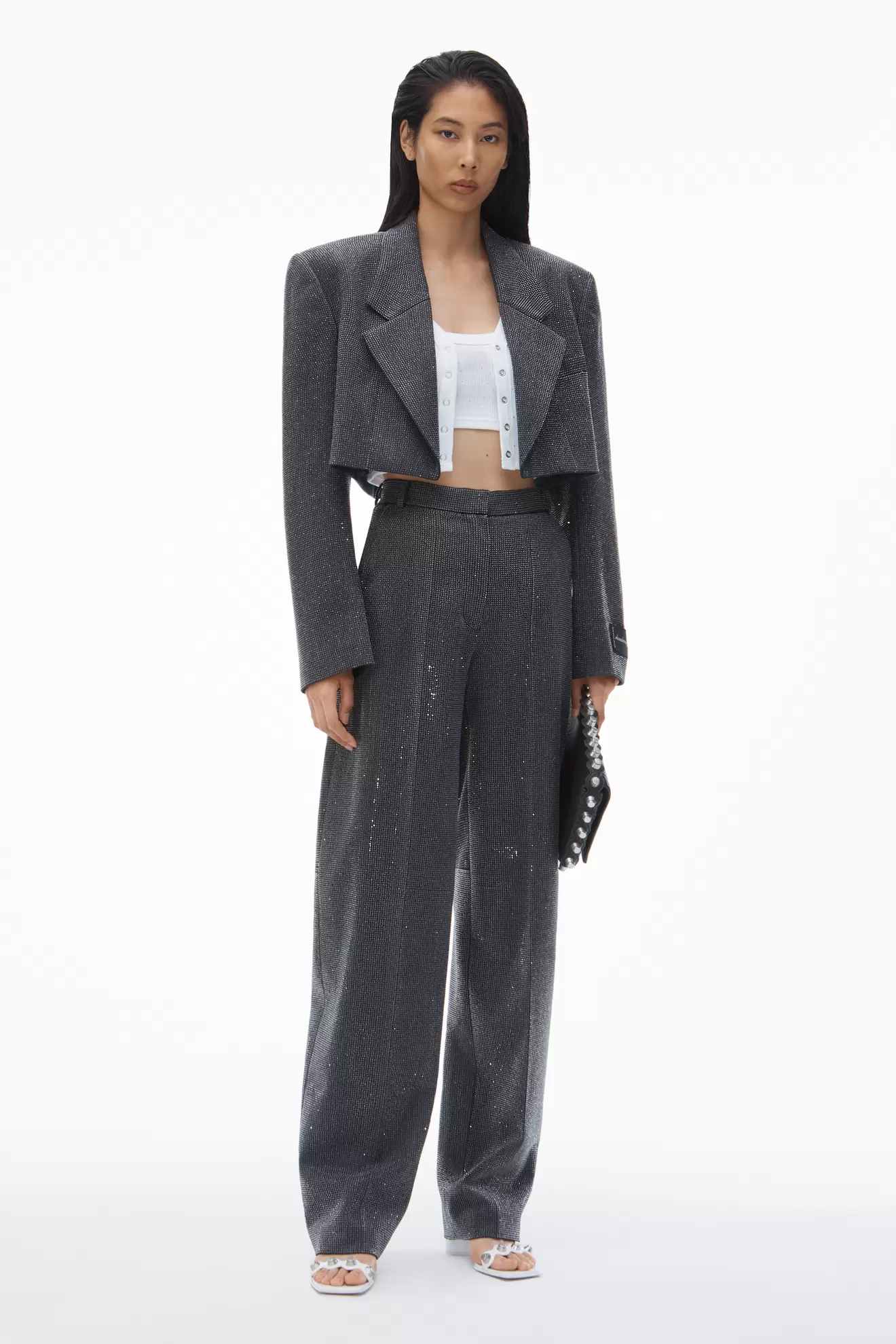 High Waist Pant in Wool Twill with Clear Bead Hotfix tuote hintaan 20€ liikkeestä Alexander Wang