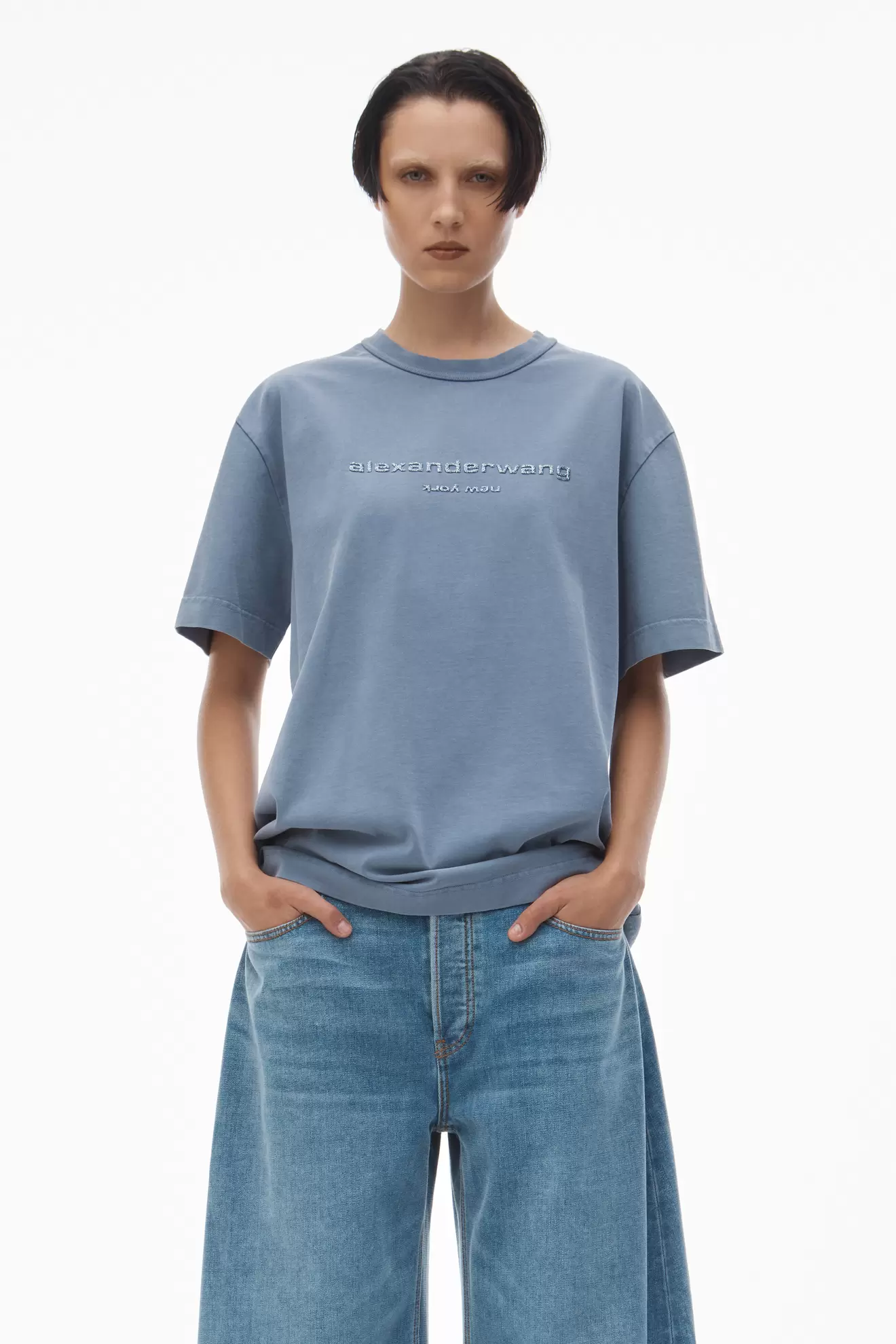 Glitter puff logo tee in cotton tuote hintaan 290€ liikkeestä Alexander Wang