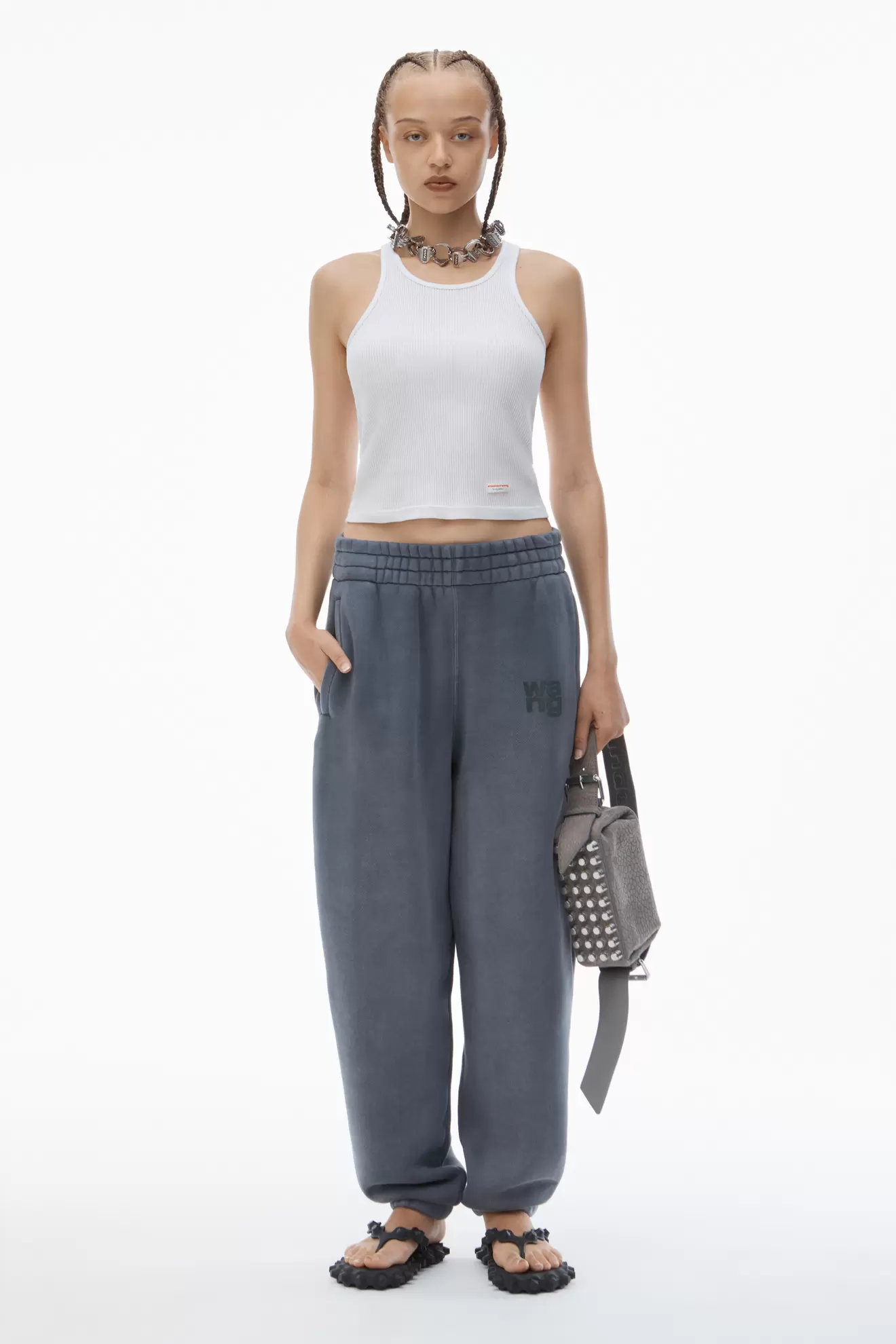 Puff logo sweatpant in structured terry tuote hintaan 370€ liikkeestä Alexander Wang