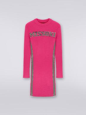 Ribbed wool knit dress with logo, Pink   - KS23WG0CBV00E0S30CJ tuote hintaan 50€ liikkeestä Missoni