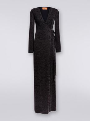 Long V-neck dress in lamé viscose, Black    - DS24SG1IBR00UNS91IG tuote hintaan 1390€ liikkeestä Missoni