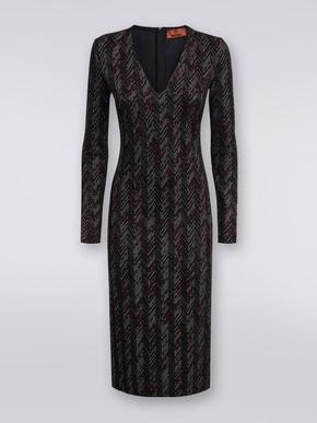 Long V-neck dress in zigzag viscose and wool, Multicoloured  - DS24SG1NBR00UPSM96R tuote hintaan 990€ liikkeestä Missoni