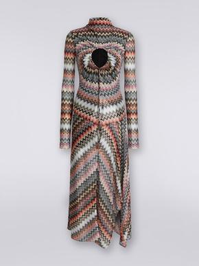 Long dress in zigzag viscose and cotton with cut-out detail and slit, Multicoloured  - DS24SG26BR00UMSM96P tuote hintaan 1490€ liikkeestä Missoni