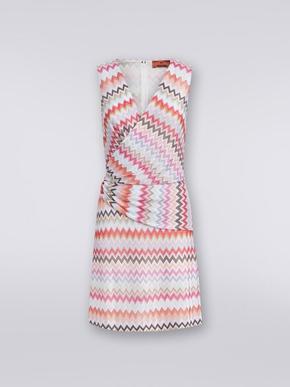 V-neck minidress in zigzag viscose and cotton, Multicoloured  - DS24SG1LBR00UMSM96Q tuote hintaan 790€ liikkeestä Missoni