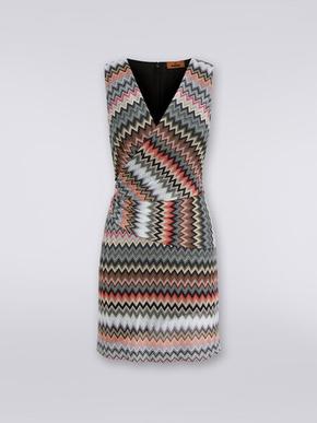 V-neck minidress in zigzag viscose and cotton, Multicoloured  - DS24SG1LBR00UMSM96P tuote hintaan 790€ liikkeestä Missoni