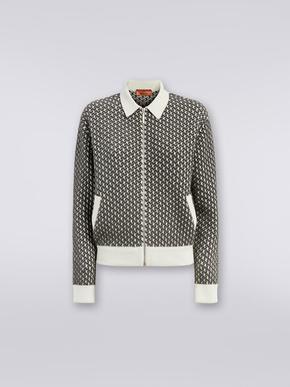 Cotton and nylon zipped bomber jacket, White & Grey - DS23WC0TBK030TS01AF tuote hintaan 665€ liikkeestä Missoni