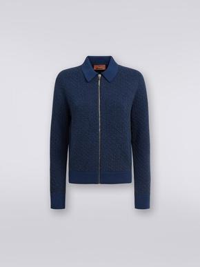Cotton and nylon zipped bomber jacket, Blue - DS23WC0TBK030TS72CV tuote hintaan 665€ liikkeestä Missoni