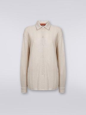 Cotton and viscose lamé oversized shirt , Beige - DS23WJ0MBR00WNS01AV tuote hintaan 414€ liikkeestä Missoni