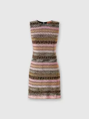 Sleeveless mini-dress in zig zag lamé viscose, Multicoloured- DS24WG0WBR00YFS415L tuote hintaan 750€ liikkeestä Missoni