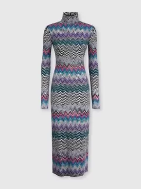 Long turtleneck dress in zig zag wool, Multicoloured- DS24WG2ABR00YXSM9EO tuote hintaan 990€ liikkeestä Missoni