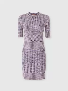 Short-sleeved mini-dress in slub wool, Blue - DS24WG23BK037ASM9FQ tuote hintaan 790€ liikkeestä Missoni