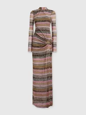 Long dress in chevron viscose and lurex with cut-out detail, Multicoloured- DS24WG0BBR00YFS415L tuote hintaan 1490€ liikkeestä Missoni