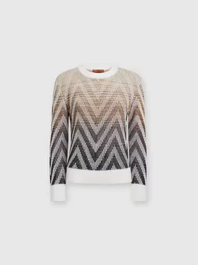 Chevron ribbed wool and cotton pullover, Beige & Multicoloured- DS24WN08BK038GSM9EX tuote hintaan 650€ liikkeestä Missoni