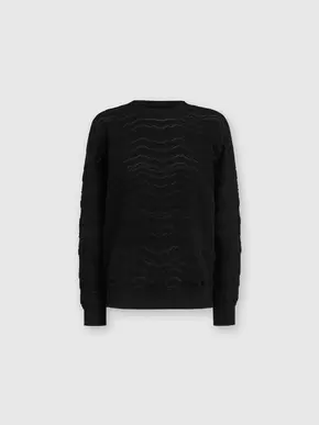 Crewneck pullover with tone-on-tone zigzag, Black- DS24WN0YBK040ES91K5 tuote hintaan 620€ liikkeestä Missoni