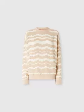 Crewneck pullover with tone-on-tone zigzag, Beige - DS24WN0YBK040ES01CP tuote hintaan 620€ liikkeestä Missoni